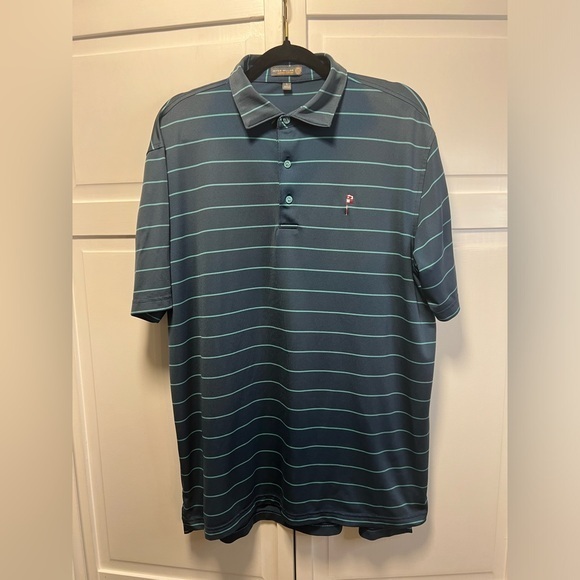 Peter Millar Summer Comfort Golf Polo Size Men’s Large Color Blue - Picture 1 of 9